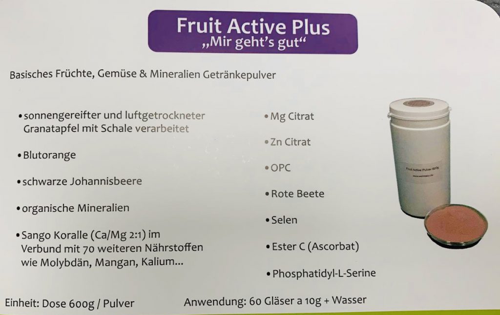Basisches Getränkepulver Fruit Active Plus